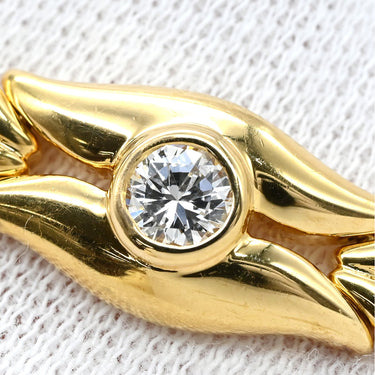 ノンブランド NON BRAND イエローゴールド K18YG ダイヤモンド ブレスレット ダイヤ K18YG Au750 18K 18金 1P 1粒 リーフデザイン