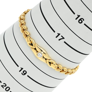 ノンブランド NON BRAND イエローゴールド K18YG ダイヤモンド ブレスレット ダイヤ K18YG Au750 18K 18金 1P 1粒 リーフデザイン