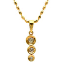 ノンブランド NON BRAND ダイヤペンダント イエローゴールド K18YG ダイヤモンド ネックレス 18K 3P 3石 3粒 スリーストーン 3連 ダイヤモンド 0.15ct