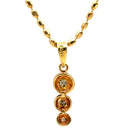 ノンブランド NON BRAND ダイヤペンダント イエローゴールド K18YG ダイヤモンド ネックレス 18K 3P 3石 3粒 スリーストーン 3連 ダイヤモンド 0.15ct