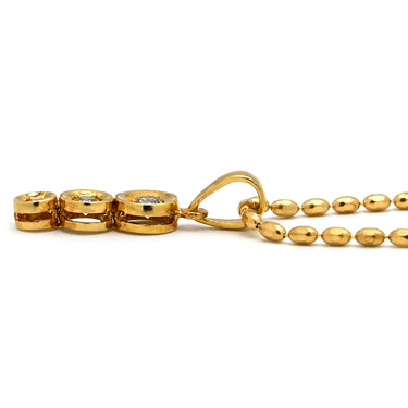 ノンブランド NON BRAND ダイヤペンダント イエローゴールド K18YG ダイヤモンド ネックレス 18K 3P 3石 3粒 スリーストーン 3連 ダイヤモンド 0.15ct