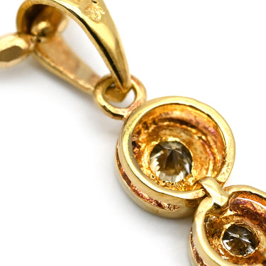 ノンブランド NON BRAND ダイヤペンダント イエローゴールド K18YG ダイヤモンド ネックレス 18K 3P 3石 3粒 スリーストーン 3連 ダイヤモンド 0.15ct