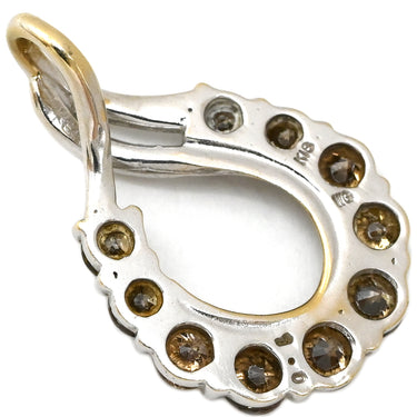 ノンブランド NON BRAND ホワイトゴールド K18WG ダイヤモンド ペンダントトップ Au750 18K 18金 ネックレストップ ブラウン ダイヤ 10P 10粒 ドロップ しずく 1.0ct