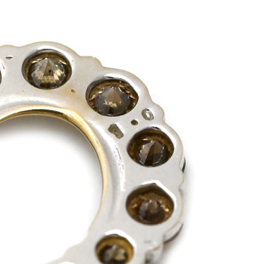 ノンブランド NON BRAND ホワイトゴールド K18WG ダイヤモンド ペンダントトップ Au750 18K 18金 ネックレストップ ブラウン ダイヤ 10P 10粒 ドロップ しずく 1.0ct