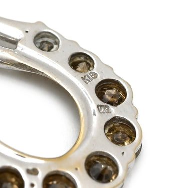 ノンブランド NON BRAND ホワイトゴールド K18WG ダイヤモンド ペンダントトップ Au750 18K 18金 ネックレストップ ブラウン ダイヤ 10P 10粒 ドロップ しずく 1.0ct