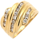 ノンブランド NON BRAND ダイヤ リング イエローゴールド K18YG ダイヤモンド リング 指輪 Au750 18K 18金 ダイヤモンド 13号