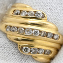 ノンブランド NON BRAND ダイヤ リング イエローゴールド K18YG ダイヤモンド リング 指輪 Au750 18K 18金 ダイヤモンド 13号