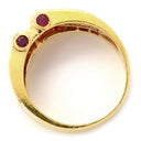 ノンブランド NON BRAND ルビー ダイヤ レッド×イエローゴールド K18YG ルビー ダイヤモンド リング 指輪 イエローゴールド K18YG Au750 18K 18金 赤 スクエアカット ラインストーン ボリュームデザイン 12.5号