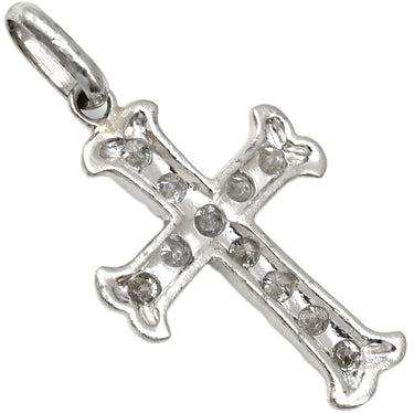 ノンブランド NON BRAND クロス ダイヤモンド 0.50ct プラチナシルバー Pt ダイヤモンド ペンダントトップ 11石 11P 十字架 ネックレストップ ペンダントヘッド プラチナ