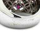 ノンブランド NON BRAND ラティス ダイヤリング ホワイトゴールド K14WG ダイヤモンド ルビー リング 指輪 WG 14K ダイヤモンド ルビー フラワークラスター 16号