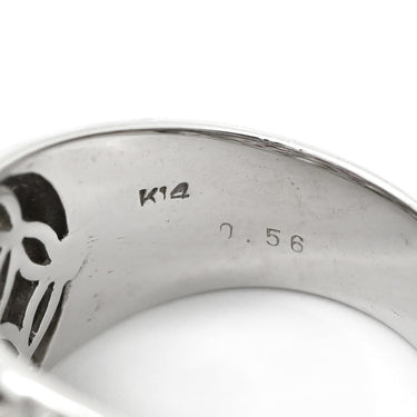 ノンブランド NON BRAND ラティス ダイヤリング ホワイトゴールド K14WG ダイヤモンド ルビー リング 指輪 WG 14K ダイヤモンド ルビー フラワークラスター 16号