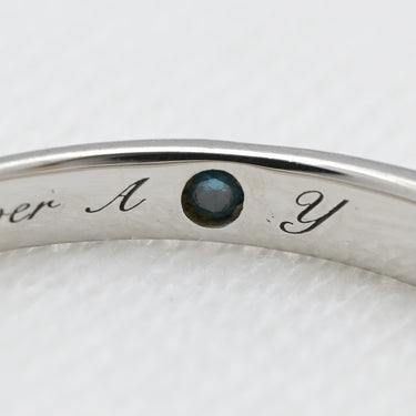 ノンブランド NON BRAND ダイヤリング プラチナシルバー Pt950 ダイヤモンド リング 指輪 5P 5石 5粒 イニシャル刻印あり 9.5号