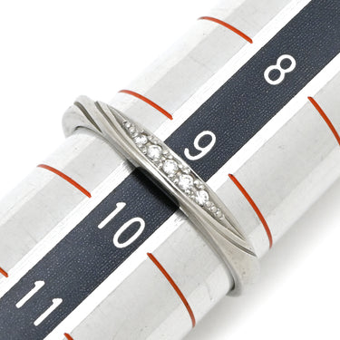 ノンブランド NON BRAND ダイヤリング プラチナシルバー Pt950 ダイヤモンド リング 指輪 5P 5石 5粒 イニシャル刻印あり 9.5号