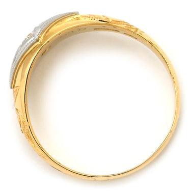 ノンブランド NON BRAND ダイヤリング イエローゴールド×プラチナシルバー K18YG Pt900 ダイヤモンド リング 指輪 Pt900 イエローゴールド プラチナ コンビ 1P 1粒ダイヤ 菱形 ひし型 16号