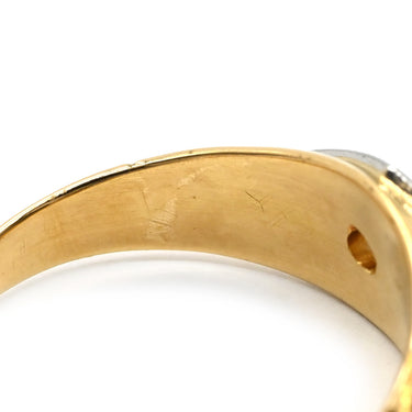 ノンブランド NON BRAND ダイヤリング イエローゴールド×プラチナシルバー K18YG Pt900 ダイヤモンド リング 指輪 Pt900 イエローゴールド プラチナ コンビ 1P 1粒ダイヤ 菱形 ひし型 16号