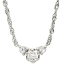 ノンブランド NON BRAND ダイヤ ペンダント プラチナシルバー Pt900 ダイヤモンド Pt850(チェーン) ネックレス プラチナム 3P 3石 3粒 ラインストーン トリロジー