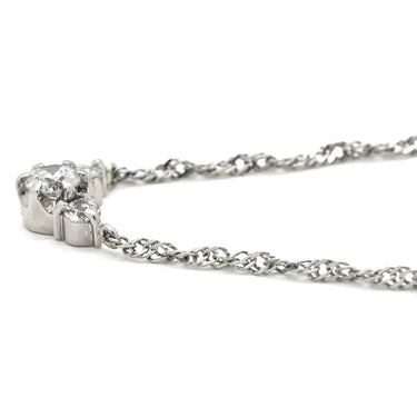 ノンブランド NON BRAND ダイヤ ペンダント プラチナシルバー Pt900 ダイヤモンド Pt850(チェーン) ネックレス プラチナム 3P 3石 3粒 ラインストーン トリロジー