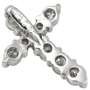 ノンブランド NON BRAND クロス ダイヤ プラチナシルバー Pt900 ダイヤモンド ペンダントトップ 十字架 ネックレストップ