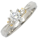 ノンブランド NON BRAND ダイヤリング プラチナシルバー Pt900 K18 ダイヤモンド リング 指輪 3P 3石 3粒 11号