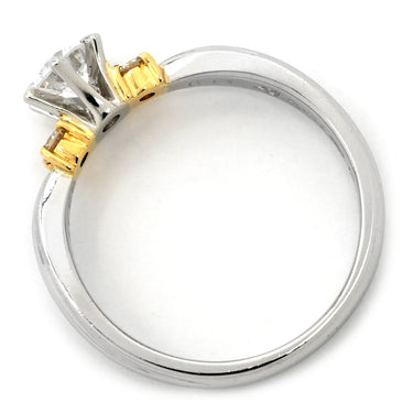 ノンブランド NON BRAND ダイヤリング プラチナシルバー Pt900 K18 ダイヤモンド リング 指輪 3P 3石 3粒 11号