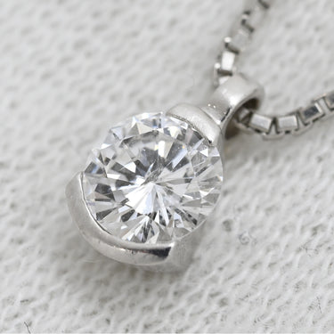 ノンブランド NON BRAND ダイヤ ペンダント プラチナシルバー Pt850 ダイヤモンド ネックレス プラチナム 1P 1石 1粒 ドロップ しずくモチーフ 雫