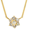 ノンブランド NON BRAND ダイヤペンダント イエローゴールド K18YG ダイヤモンド ネックレス 18K 7P 7石 7粒 ダイヤモンド フラワーモチーフ
