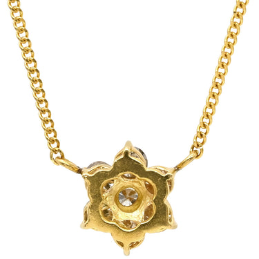 ノンブランド NON BRAND ダイヤペンダント イエローゴールド K18YG ダイヤモンド ネックレス 18K 7P 7石 7粒 ダイヤモンド フラワーモチーフ