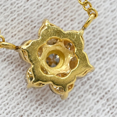 ノンブランド NON BRAND ダイヤペンダント イエローゴールド K18YG ダイヤモンド ネックレス 18K 7P 7石 7粒 ダイヤモンド フラワーモチーフ