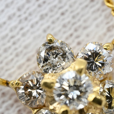 ノンブランド NON BRAND ダイヤペンダント イエローゴールド K18YG ダイヤモンド ネックレス 18K 7P 7石 7粒 ダイヤモンド フラワーモチーフ