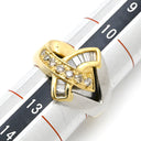 ノンブランド NON BRAND ダイヤ リング イエローゴールド×シルバー K18YG Pt850 ダイヤモンド リング 指輪 Au750 18K 18金 YG×Pt850 コンビ バゲットカット 12号