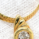 ノンブランド NON BRAND ダイヤペンダント イエローゴールド K18YG ダイヤモンド ネックレス 18K 1P 1石 1粒 ダイヤモンド 0.28ct スネークチェーン