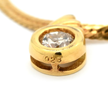 ノンブランド NON BRAND ダイヤペンダント イエローゴールド K18YG ダイヤモンド ネックレス 18K 1P 1石 1粒 ダイヤモンド 0.28ct スネークチェーン