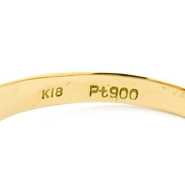 ノンブランド NON BRAND ダイヤリング イエローゴールド×プラチナシルバー K18YG Pt900 ダイヤモンド リング 指輪 K18YG×PT Au750 18K 18金 プラチナ Pt900 ダイヤ 流線型 ウェーブ 12号