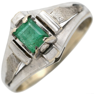 ノンブランド NON BRAND エメラルド リング ホワイトゴールド K14WG エメラルド リング 指輪 グリーン 緑 スクエア バケットミックスカット 1石 11号