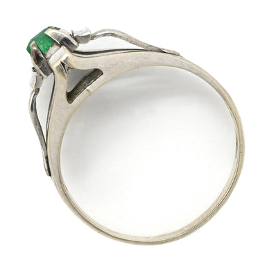 ノンブランド NON BRAND エメラルド リング ホワイトゴールド K14WG エメラルド リング 指輪 グリーン 緑 スクエア バケットミックスカット 1石 11号