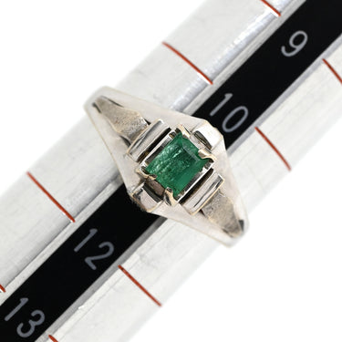 ノンブランド NON BRAND エメラルド リング ホワイトゴールド K14WG エメラルド リング 指輪 グリーン 緑 スクエア バケットミックスカット 1石 11号