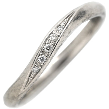 ノンブランド NON BRAND ダイヤモンド 0.025ct プラチナシルバー Pt950 ダイヤモンド リング 指輪 デザインリング カーブリング 名前刻印入り プラチナ 11号