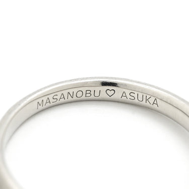 ノンブランド NON BRAND ダイヤモンド 0.025ct プラチナシルバー Pt950 ダイヤモンド リング 指輪 デザインリング カーブリング 名前刻印入り プラチナ 11号