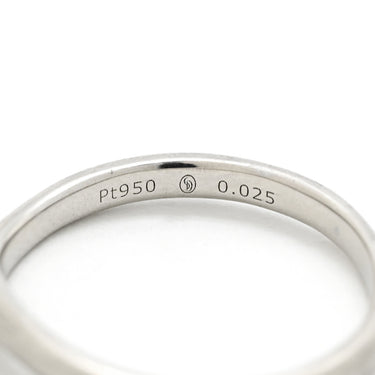 ノンブランド NON BRAND ダイヤモンド 0.025ct プラチナシルバー Pt950 ダイヤモンド リング 指輪 デザインリング カーブリング 名前刻印入り プラチナ 11号