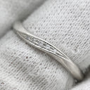 ノンブランド NON BRAND ダイヤモンド 0.025ct プラチナシルバー Pt950 ダイヤモンド リング 指輪 デザインリング カーブリング 名前刻印入り プラチナ 11号
