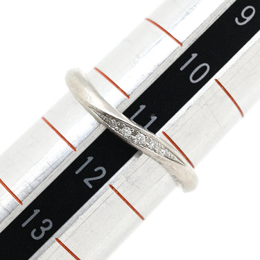 ノンブランド NON BRAND ダイヤモンド 0.025ct プラチナシルバー Pt950 ダイヤモンド リング 指輪 デザインリング カーブリング 名前刻印入り プラチナ 11号