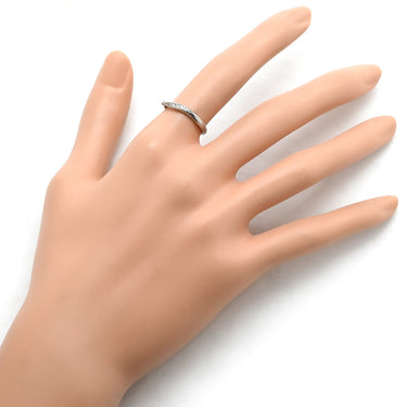 ノンブランド NON BRAND ダイヤモンド 0.025ct プラチナシルバー Pt950 ダイヤモンド リング 指輪 デザインリング カーブリング 名前刻印入り プラチナ 11号