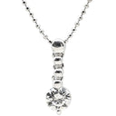 ノンブランド NON BRAND ダイヤ ペンダント プラチナシルバー Pt850 ダイヤモンド ネックレス プラチナム 1P 1石 1粒 ドロップ ライン バートップ