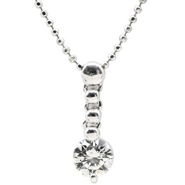 ノンブランド NON BRAND ダイヤ ペンダント プラチナシルバー Pt850 ダイヤモンド ネックレス プラチナム 1P 1石 1粒 ドロップ ライン バートップ