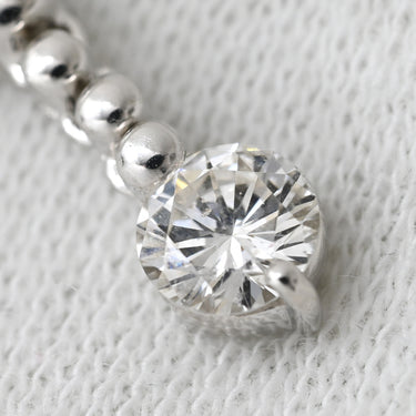 ノンブランド NON BRAND ダイヤ ペンダント プラチナシルバー Pt850 ダイヤモンド ネックレス プラチナム 1P 1石 1粒 ドロップ ライン バートップ