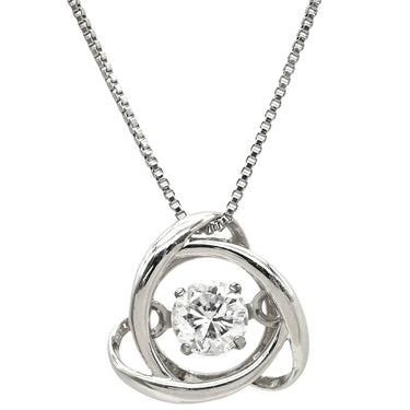 ノンブランド NON BRAND ダイヤ ペンダント プラチナシルバー Pt900 ダイヤモンド Pt850(チェーン) ネックレス プラチナム 1P 1石 1粒 メビウス ムービング スイング