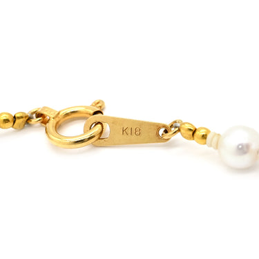 ノンブランド NON BRAND パール パールホワイト K18YG パール ネックレス 真珠 あこやパール フォーマル 一連 750 18K YG アコヤ真珠 43.5cm ラウンドシェイプ