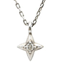 ノンブランド NON BRAND ダイヤ ペンダント ホワイトゴールド K10WG ダイヤモンド ネックレス ホワイトゴールド 1P 1石 1粒 十字星 スターモチーフ ソリテール アズキチェーン