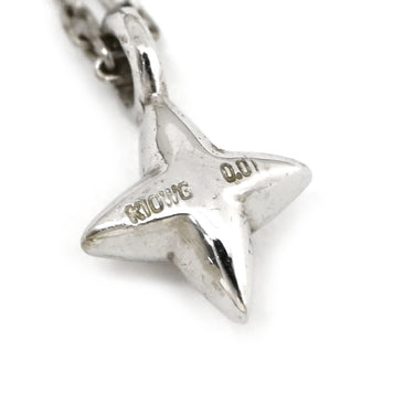 ノンブランド NON BRAND ダイヤ ペンダント ホワイトゴールド K10WG ダイヤモンド ネックレス ホワイトゴールド 1P 1石 1粒 十字星 スターモチーフ ソリテール アズキチェーン