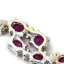 ノンブランド NON BRAND ルビー 0.8ct ダイヤモンド ペンダント ホワイトゴールド K18WG ルビー ダイヤモンド ネックレス 赤 レッド 6石 オーバルミックスカット 4Pダイヤ